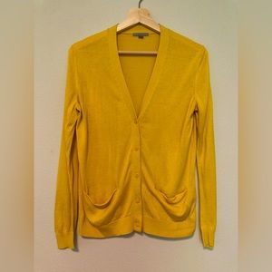 COS silk blend cardigan yellow size S
